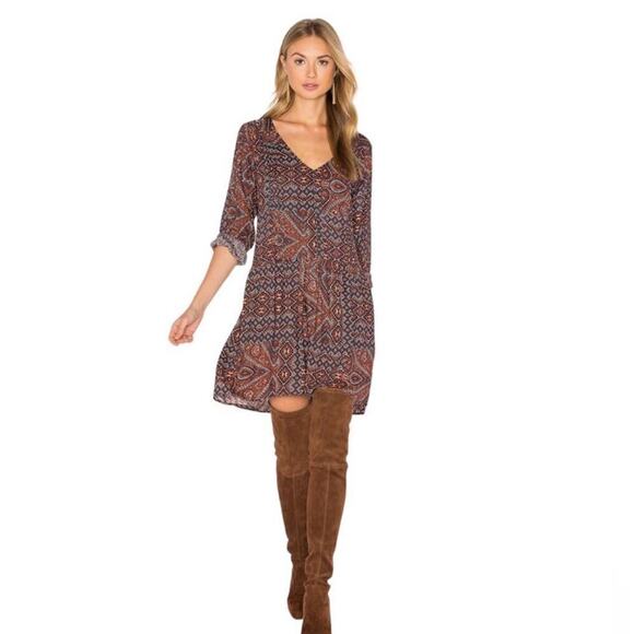 Anthropologie Sanctuary Autumn Fling Pintuck 3/4 Sleeve Dress Size Large - Picture 1 of 8